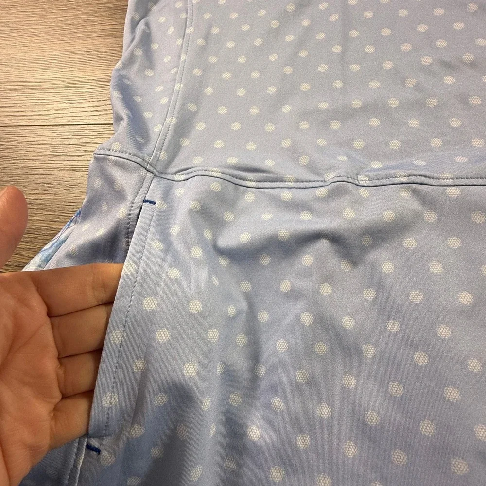 Turtles and Tees Girls Blue Polka Dot Jellyfish Sleeveless Golf Dress Size S